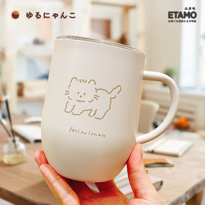 保冷 保温 蓋付き ステンレス マグカップ 320ml ウサギ シマエナガ イヌ ネコ