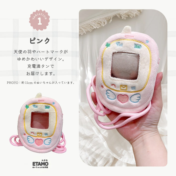 ネックぬいポーチ ガラケー ピンク ブルー