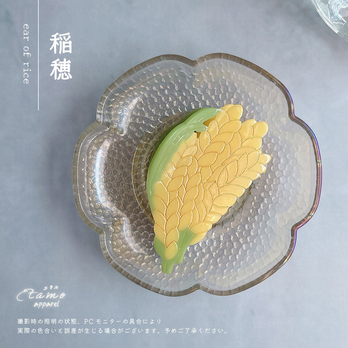 農作物 ヘアクリップ バンス 野菜 果物 トマト ナス ピーマン りんご 桃 稲穂