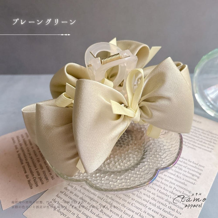 バンス ヘアクリップ リボン ドット 無地