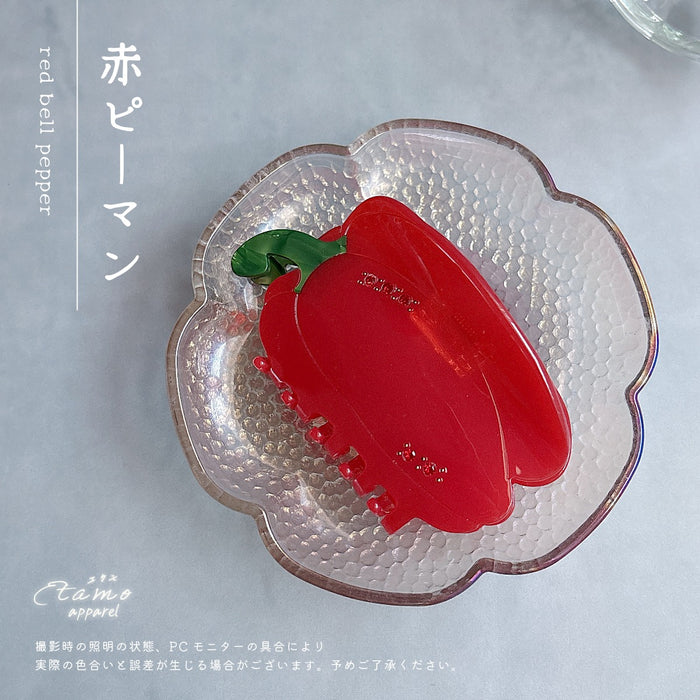 農作物 ヘアクリップ バンス 野菜 果物 トマト ナス ピーマン りんご 桃 稲穂