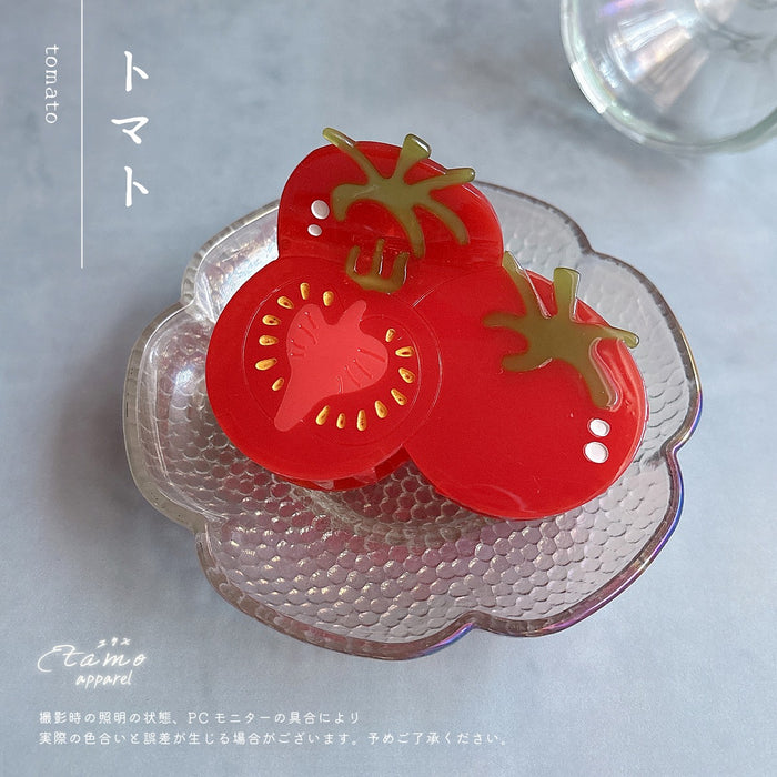農作物 ヘアクリップ バンス 野菜 果物 トマト ナス ピーマン りんご 桃 稲穂