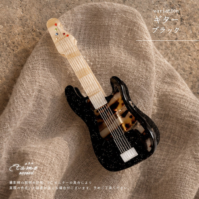 ヘアクリップ バンス ミュージシャン 楽器 ギター サックス カセット