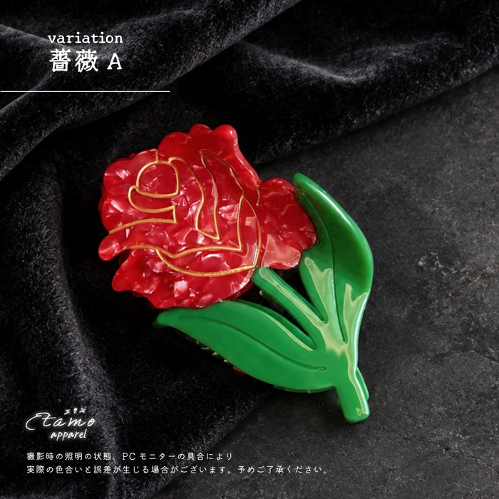 ヘアクリップ バンス 童話 ハート トランプ 蛇 薔薇