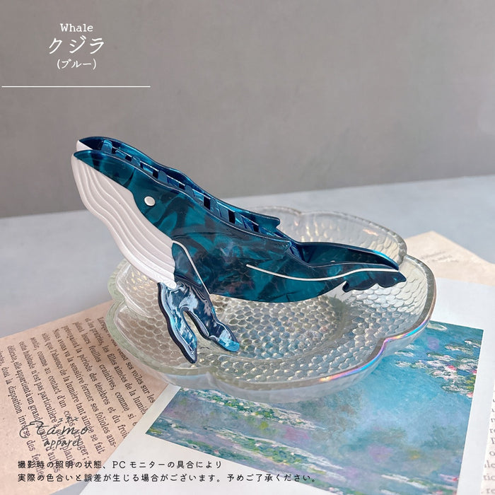 海の生き物 ヘアクリップ クジラ イルカ サメ クラゲ カメ カニ エビ ペンギン マンボウ