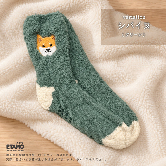 もこもこ ルームソックス 靴下 犬 猫 くま ハリネズミ ハシビロコウ ヒツジ カニ たい焼き 焼き芋 エビフライ ウィンナー