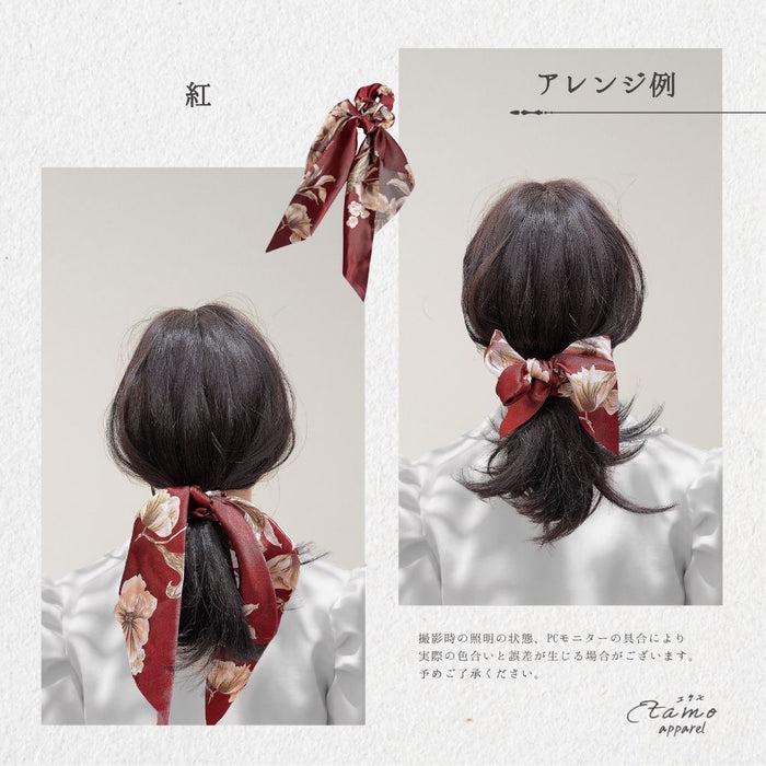 シュシュ リボン 花結び