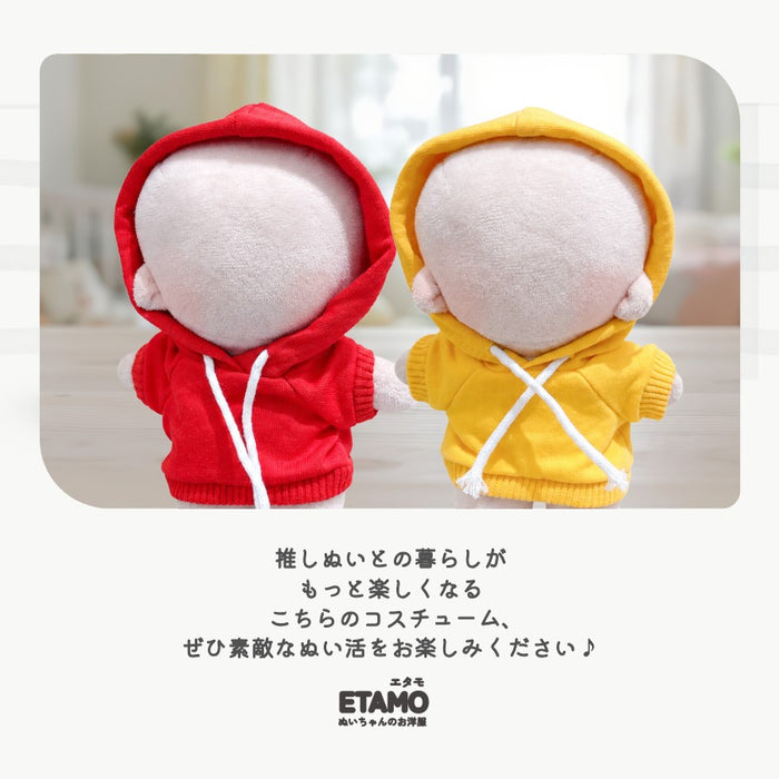 ぬい服 15cm パーカー プルオーバー レッド ピンク イエロー グリーン ブルー パープル