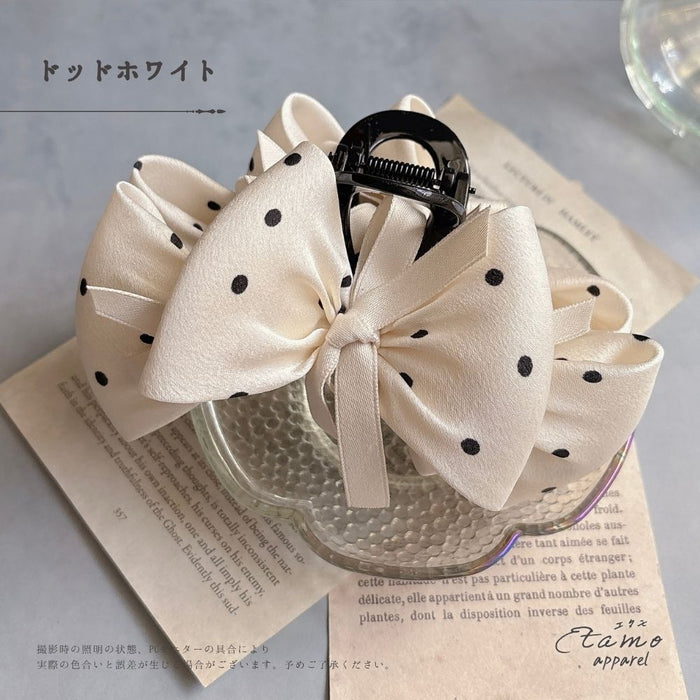 バンス ヘアクリップ リボン ドット 無地
