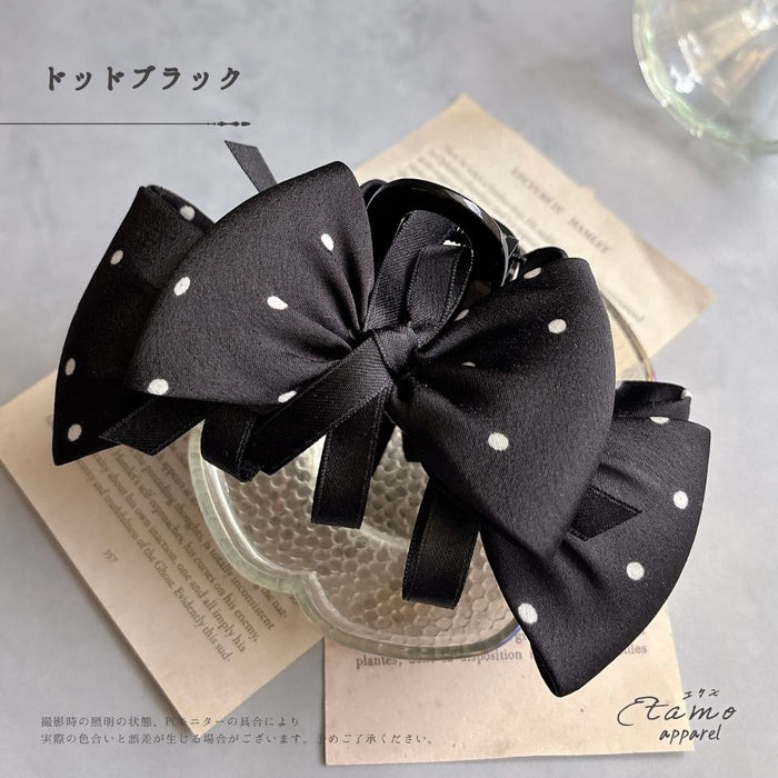 バンス ヘアクリップ リボン ドット 無地