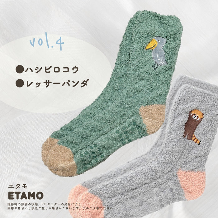 もこもこ ルームソックス 靴下 犬 猫 くま うさぎ シマエナガ ハリネズミ ハムスター ハシビロコウ レッサーパンダ