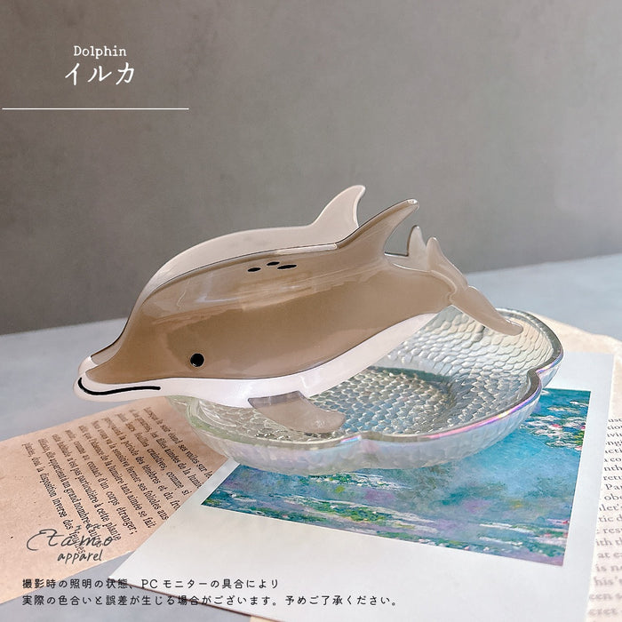 海の生き物 ヘアクリップ クジラ イルカ サメ クラゲ カメ カニ エビ ペンギン マンボウ