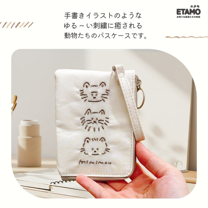 リール付き パスケース シマエナガ ウサギ イヌ ネコ