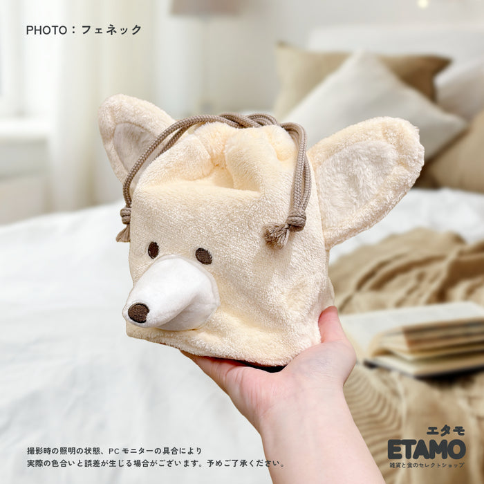 レアアニマル ぬいぐるみ 巾着 ポーチ ハシビロコウ マヌルネコ ウォンバット フェネック