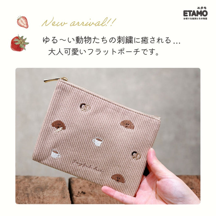フラットポーチ いぬ うさぎ ねこ