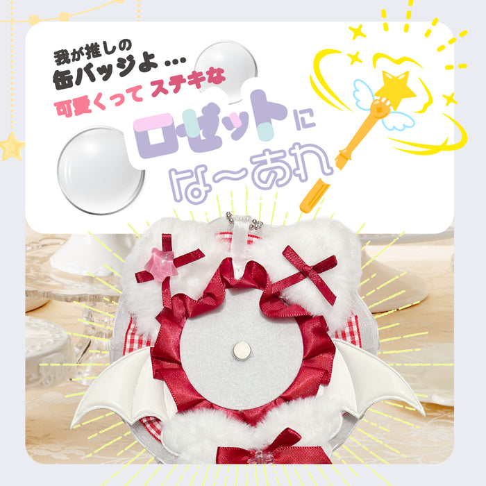 缶バッジ ロゼット キーチェーン 2 ねこリボン