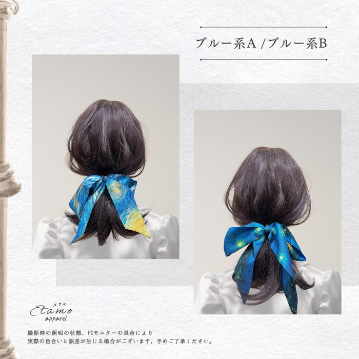 第5画廊 纏うアート 絵画な垂れリボン ヘアゴム