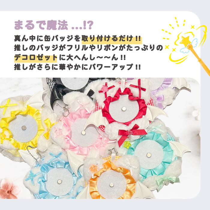 缶バッジ ロゼット キーチェーン 2 ねこリボン