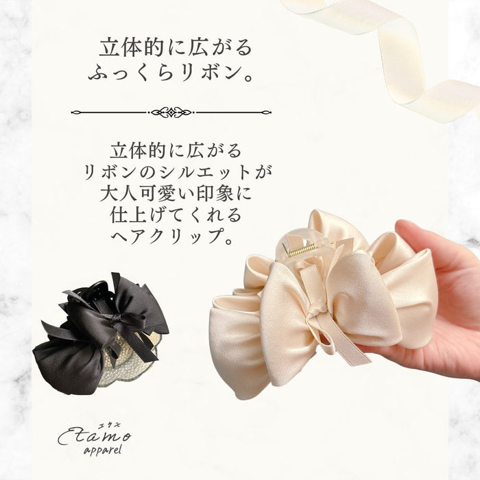 バンス ヘアクリップ リボン ドット 無地
