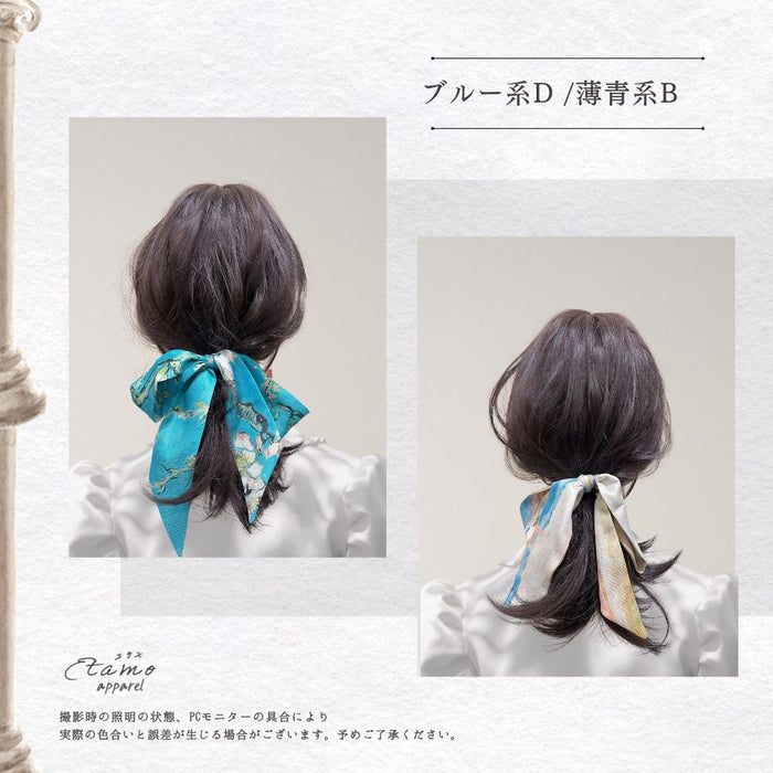 第5画廊 纏うアート 絵画な垂れリボン ヘアゴム