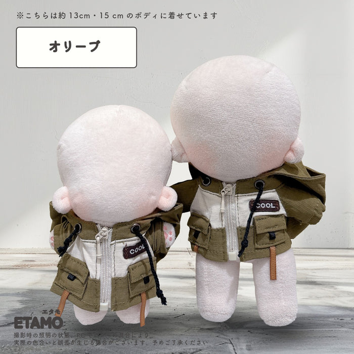 ぬい服 15cm 13cm パーカー レッド オリーブ ベージュ シルバー