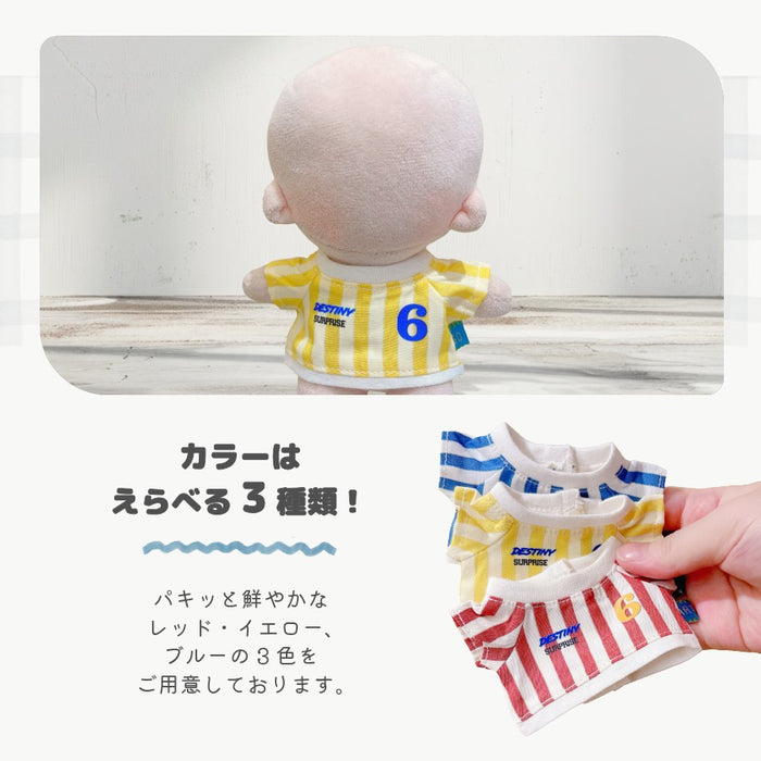 ぬい服 15cm サッカーなコスチューム トップス