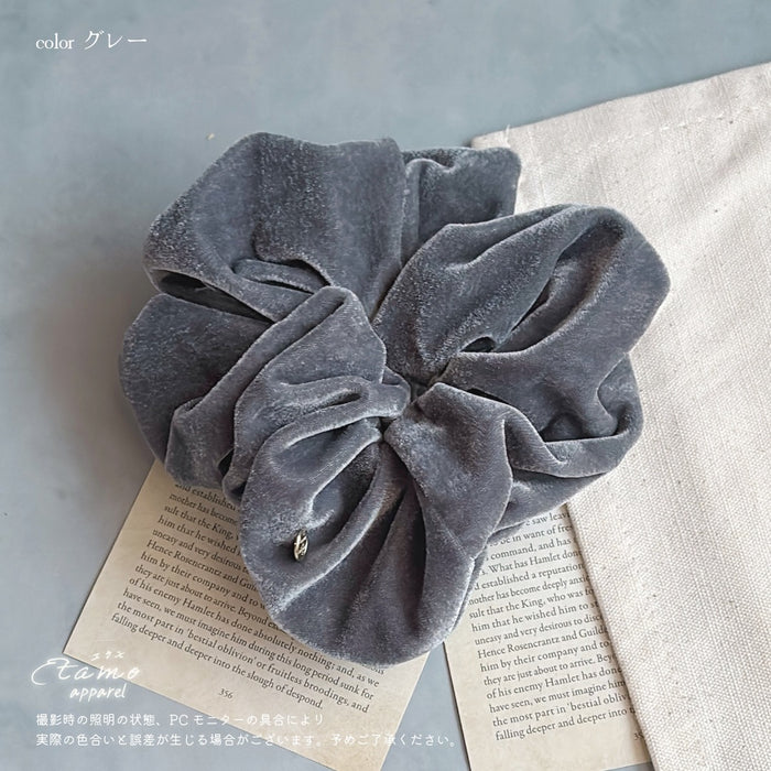 シュシュ ベロア ブラック グレー ブラウン