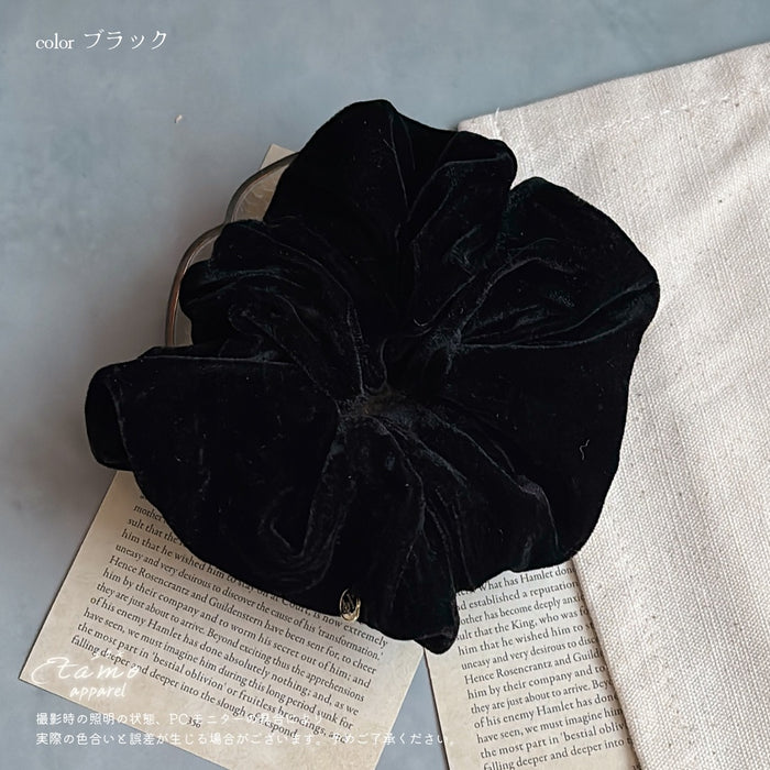 シュシュ ベロア ブラック グレー ブラウン