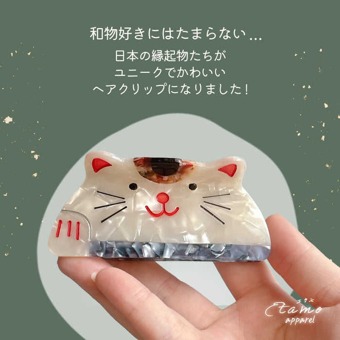 ヘアクリップ バンス 招福 招き猫 フクロウ ナルト