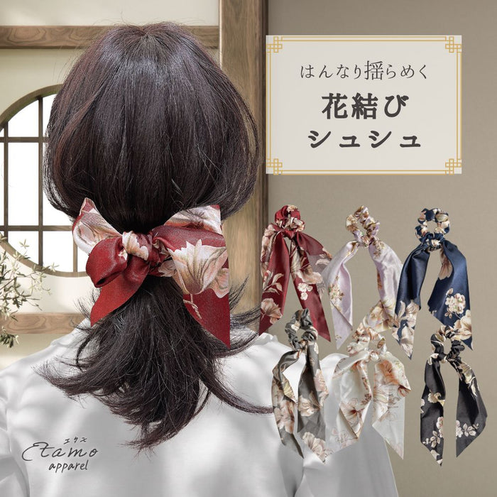 シュシュ リボン 花結び