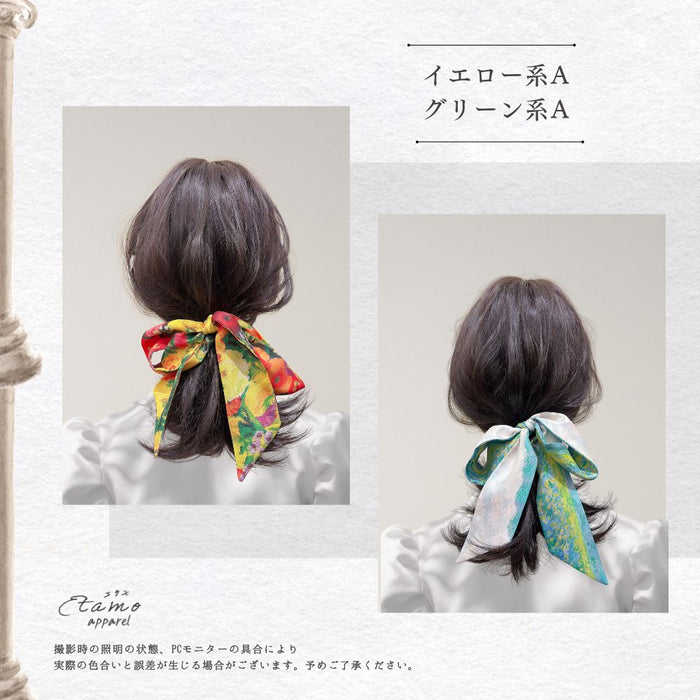 第5画廊 纏うアート 絵画な垂れリボン ヘアゴム