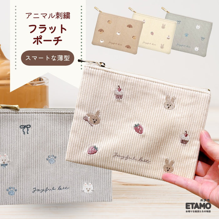 フラットポーチ いぬ うさぎ ねこ