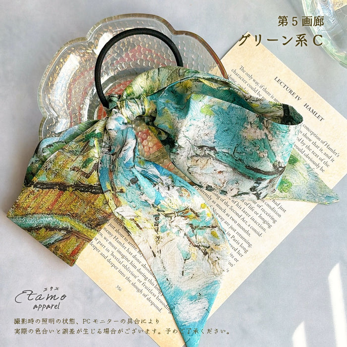 第5画廊 纏うアート 絵画な垂れリボン ヘアゴム