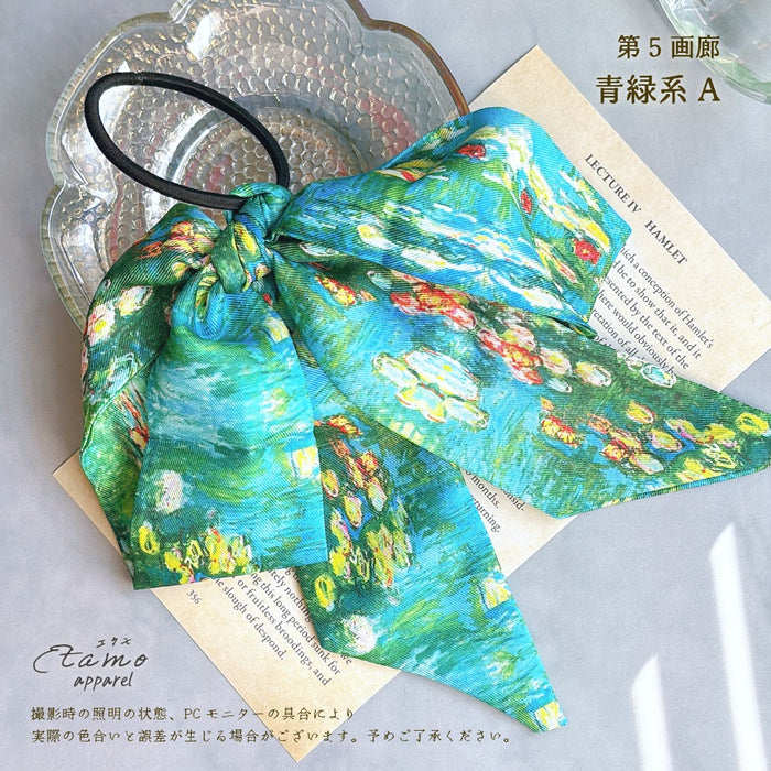 第5画廊 纏うアート 絵画な垂れリボン ヘアゴム