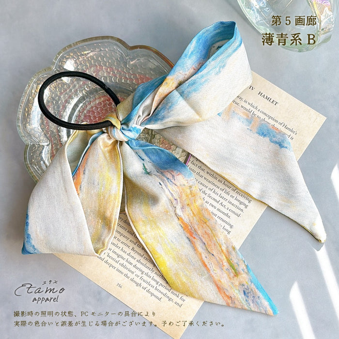 第5画廊 纏うアート 絵画な垂れリボン ヘアゴム