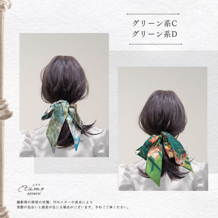第5画廊 纏うアート 絵画な垂れリボン ヘアゴム