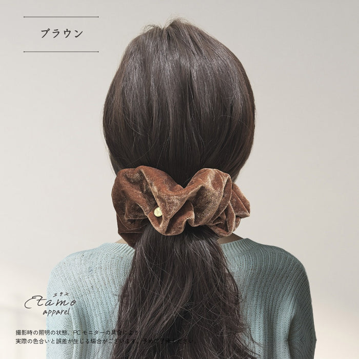 シュシュ ベロア ブラック グレー ブラウン