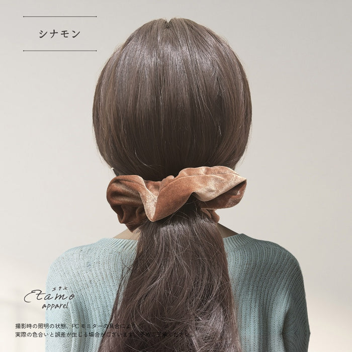 シュシュ ベロア ブラック ベージュ ブルー グリーン レッド