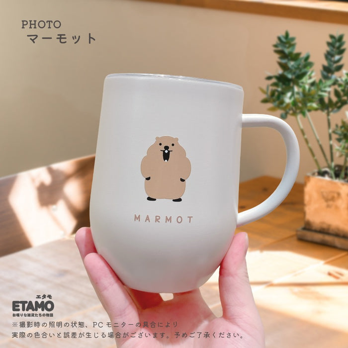 レアアニマル 保冷 保温 フタ付き ステンレス マグカップ 320ml マヌルネコ ハシビロコウ ウォンバット マーモット