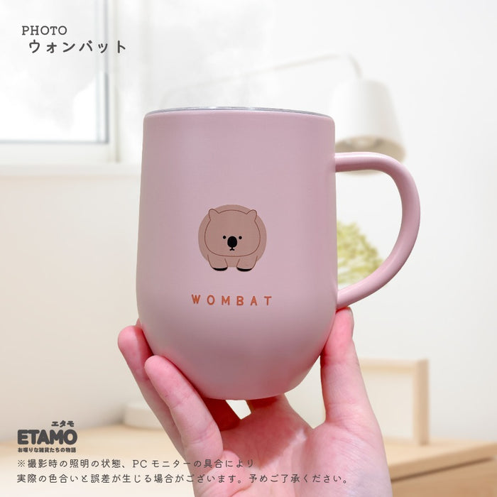 レアアニマル 保冷 保温 フタ付き ステンレス マグカップ 320ml マヌルネコ ハシビロコウ ウォンバット マーモット