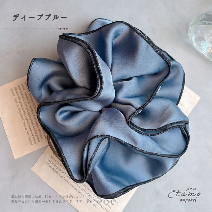 ダブルフリル シュシュ ブルー ラベンダー グレー