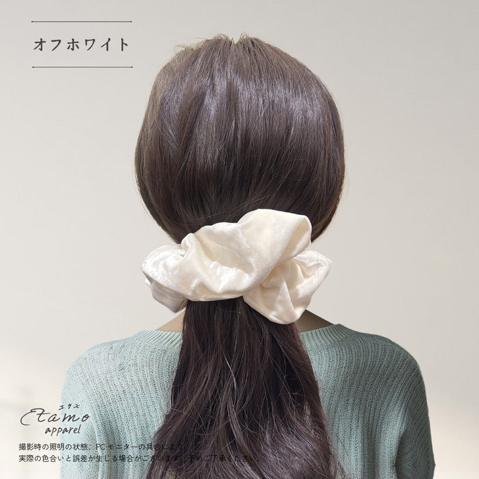 シュシュ ベロア ブラック オフホワイト ブルーグリーン ピンク