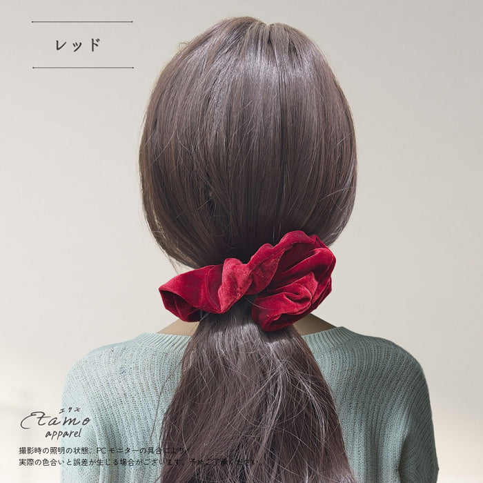 シュシュ ベロア ブラック ベージュ ブルー グリーン レッド