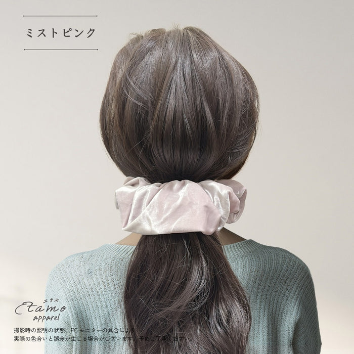 シュシュ ベロア ブラック オフホワイト ブルーグリーン ピンク