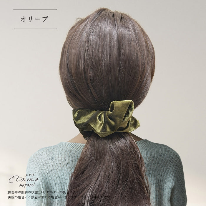 シュシュ ベロア ブラック ベージュ ブルー グリーン レッド