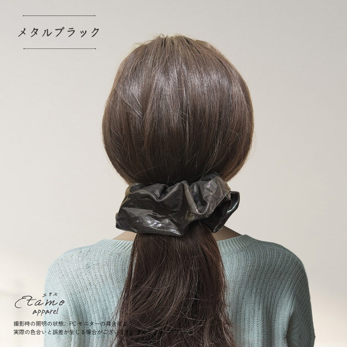 シュシュ メタル ブラック シルバー