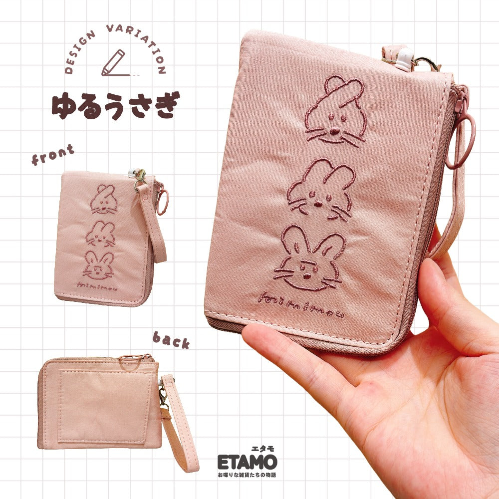 リール付き パスケース シマエナガ ウサギ イヌ ネコ — Etamo