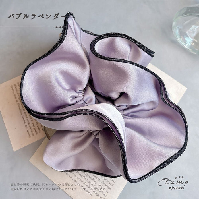ダブルフリル シュシュ ブルー ラベンダー グレー