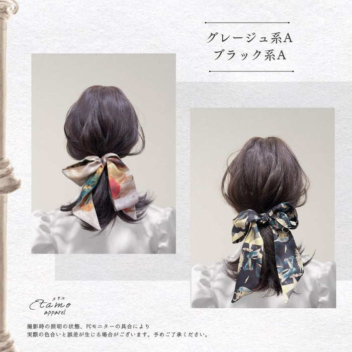 第5画廊 纏うアート 絵画な垂れリボン ヘアゴム