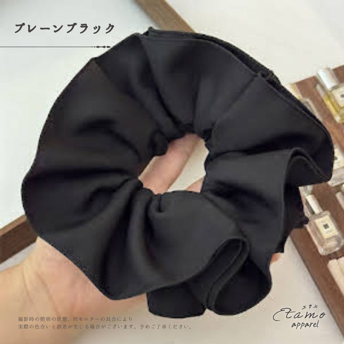 シュシュ チェック 無地